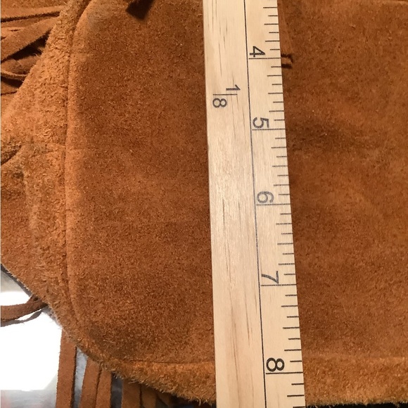 Frye and Co. Phoebe fringed leather suede boho bucket drawstring western bag - Picture 10 of 16